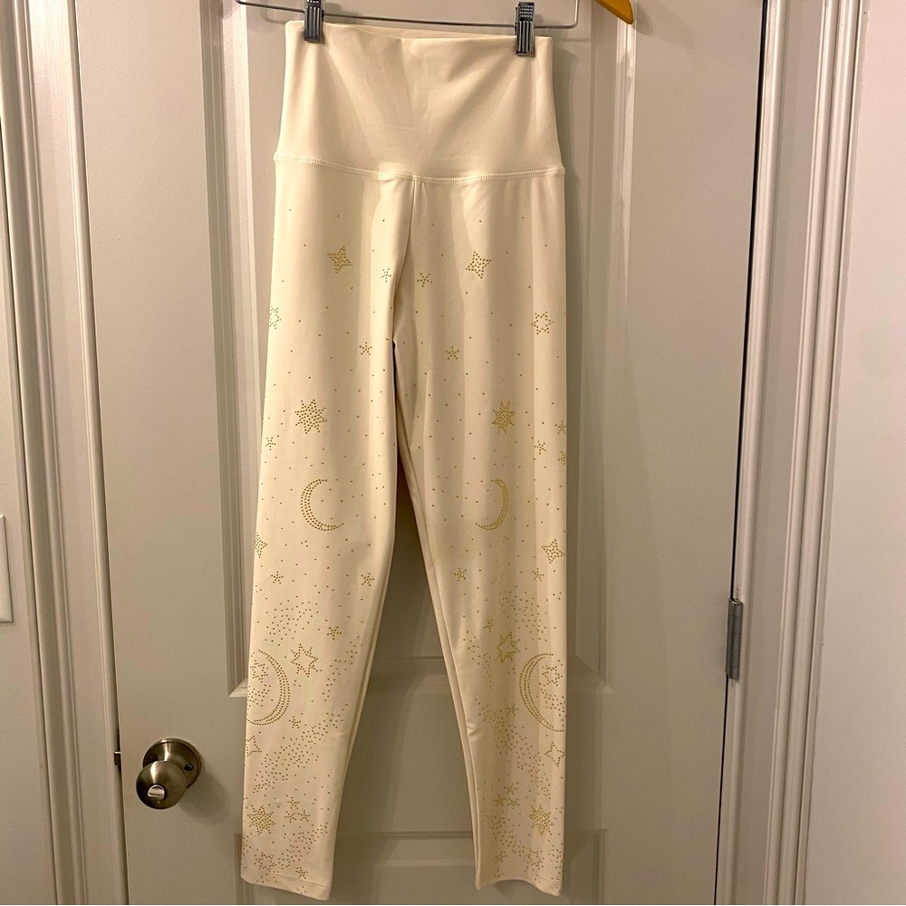 Beach Riot Yoga High-Waist Lunar Legging Ivory size Large gold beads stars moon